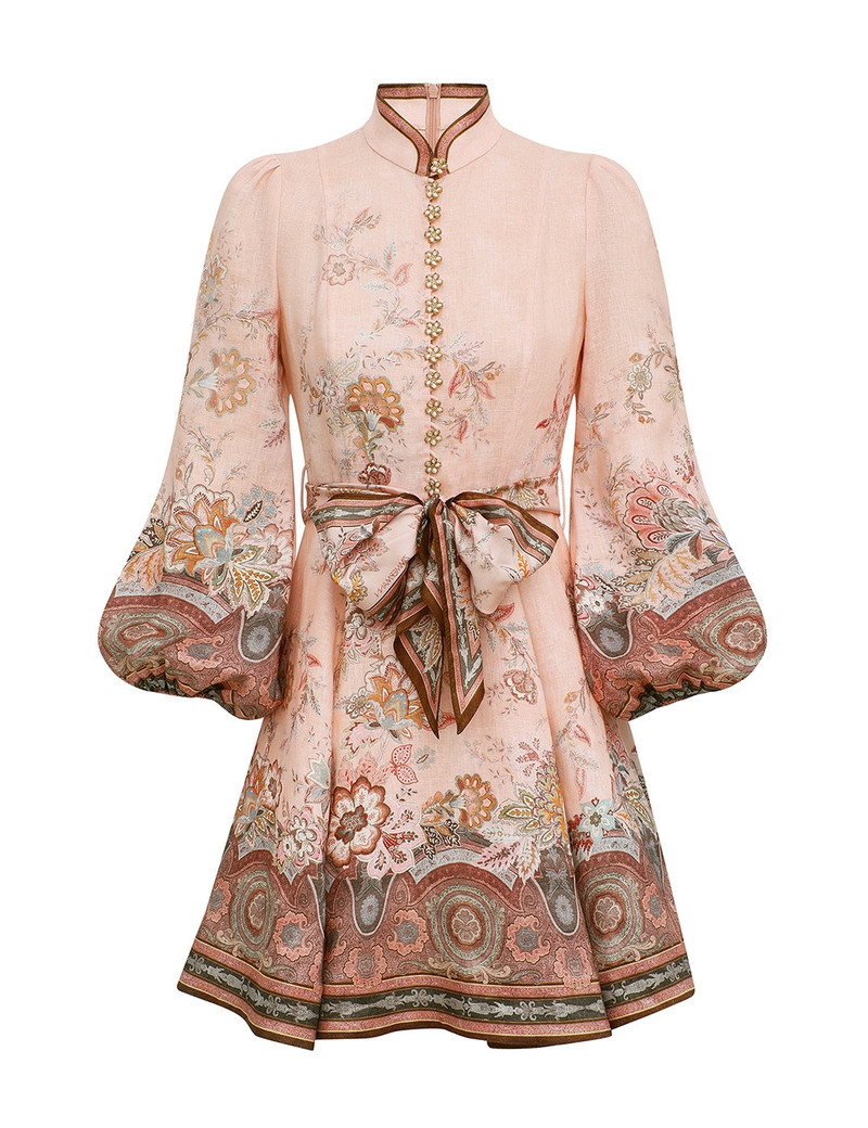 Zimmermann-Alchemy-Button-Mini-Dress-Pink-Paisley Zimmermann Alchemy Button Mini Dress - Pink Paisley