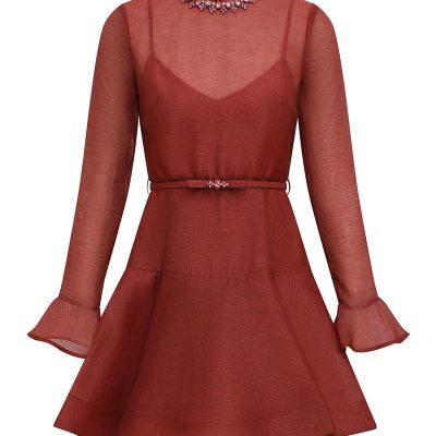 Zimmermann Alchemy Peplum Mini Dress - Lipstick