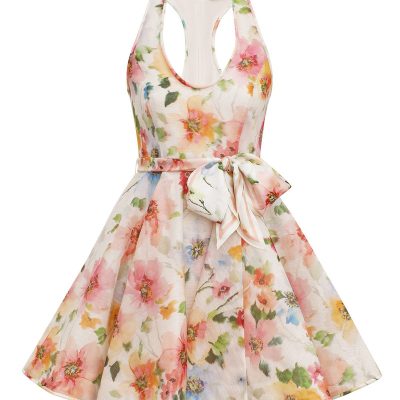 Zimmermann Alchemy Racer Mini Dress - Neon Poppy