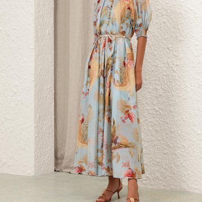 Zimmermann Ascension Billow Maxi Dress - Aqua Palm Floral 2 Zimmermann Ascension Billow Maxi Dress Aqua Palm Floral 2