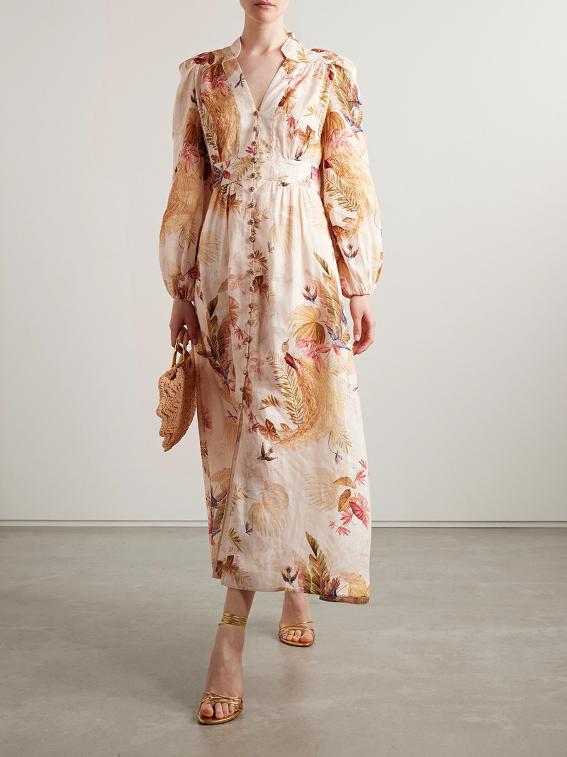 Zimmermann-Ascension-Printed-Linen-Midi-Dress-Orange-1 Zimmermann Ascension Printed Linen Midi Dress Orange 1
