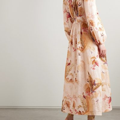 Zimmermann Ascension Printed Linen Midi Dress - Orange 2 Zimmermann Ascension Printed Linen Midi Dress Orange 2