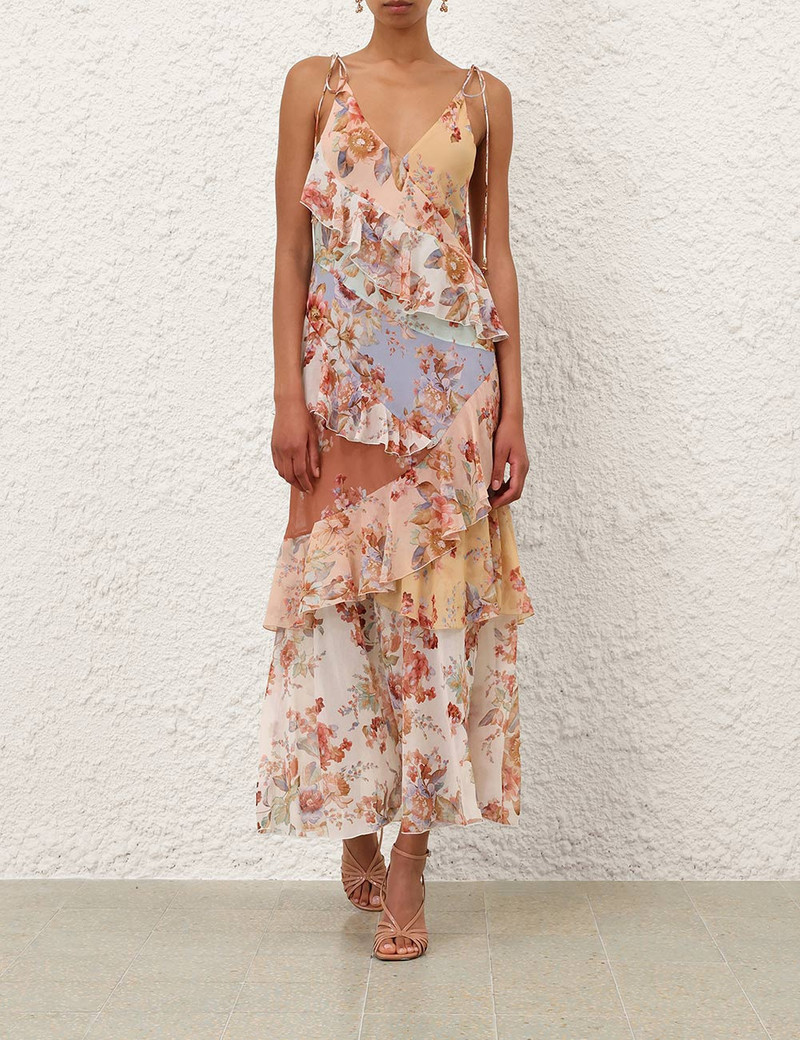 Zimmermann-Awaken-Frilled-Slip-Dress-Spliced-Print-1 Zimmermann Awaken Frilled Slip Dress Spliced Print 1