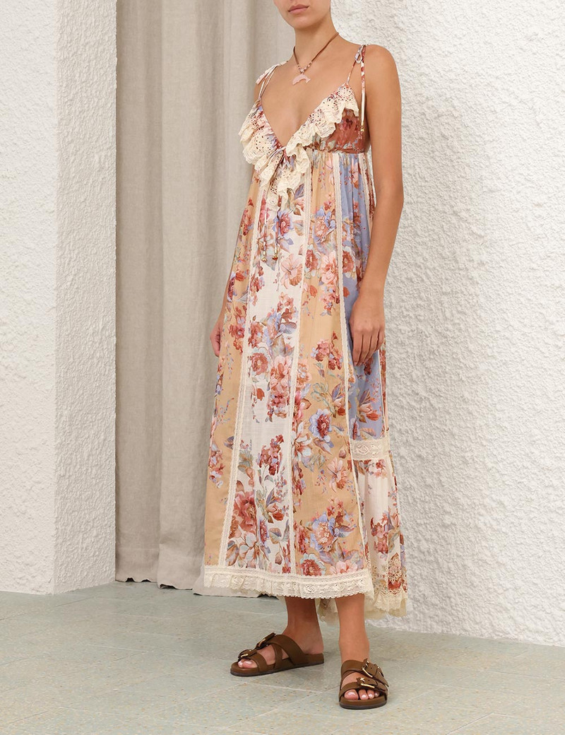 Zimmermann-Awaken-Lace-Trim-Dress-Spliced-Print-2 Zimmermann Awaken Lace Trim Dress Spliced Print 2