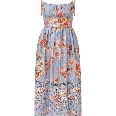 Zimmermann Awaken Picnic Dress - Chambray Floral