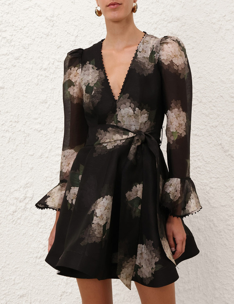 Zimmermann-Balance-Long-Sleeve-Mini-Dress-Black-Hydrangea-1 Zimmermann Balance Long Sleeve Mini Dress Black Hydrangea 1