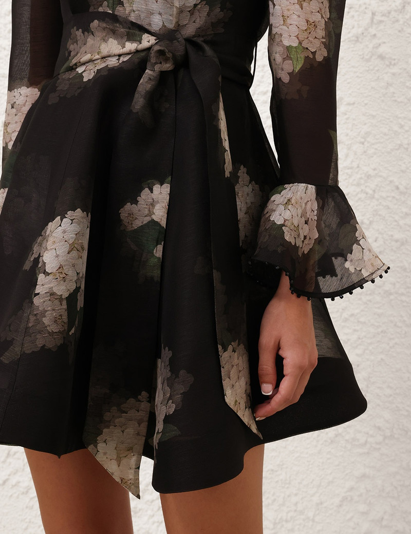Zimmermann-Balance-Long-Sleeve-Mini-Dress-Black-Hydrangea-4 Zimmermann Balance Long Sleeve Mini Dress Black Hydrangea 4