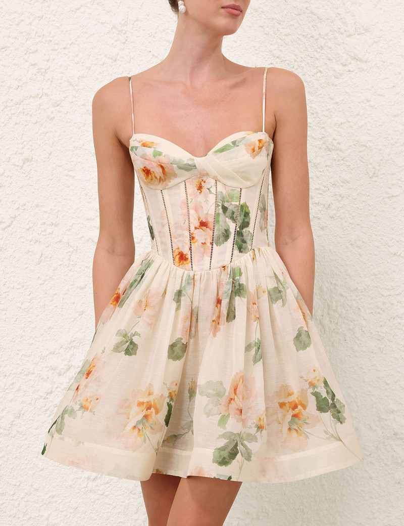 Zimmermann-Carousel-Corset-Mini-Dress-Cream-Rose-1 Zimmermann Carousel Corset Mini Dress Cream Rose 1