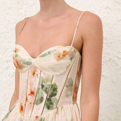 Zimmermann Carousel Corset Mini Dress - Cream Rose 4 Zimmermann Carousel Corset Mini Dress Cream Rose 4