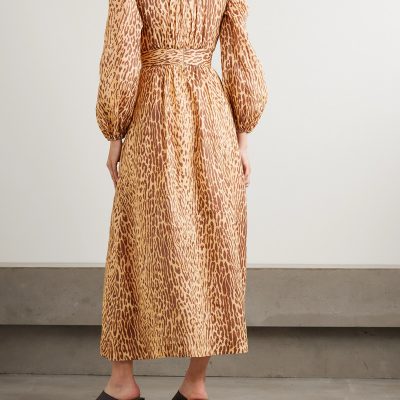 Zimmermann Cascadian Leopard-Print Linen Maxi Dress - Animal Print 2 Zimmermann Cascadian Leopard Print Linen Maxi Dress Animal Print 2