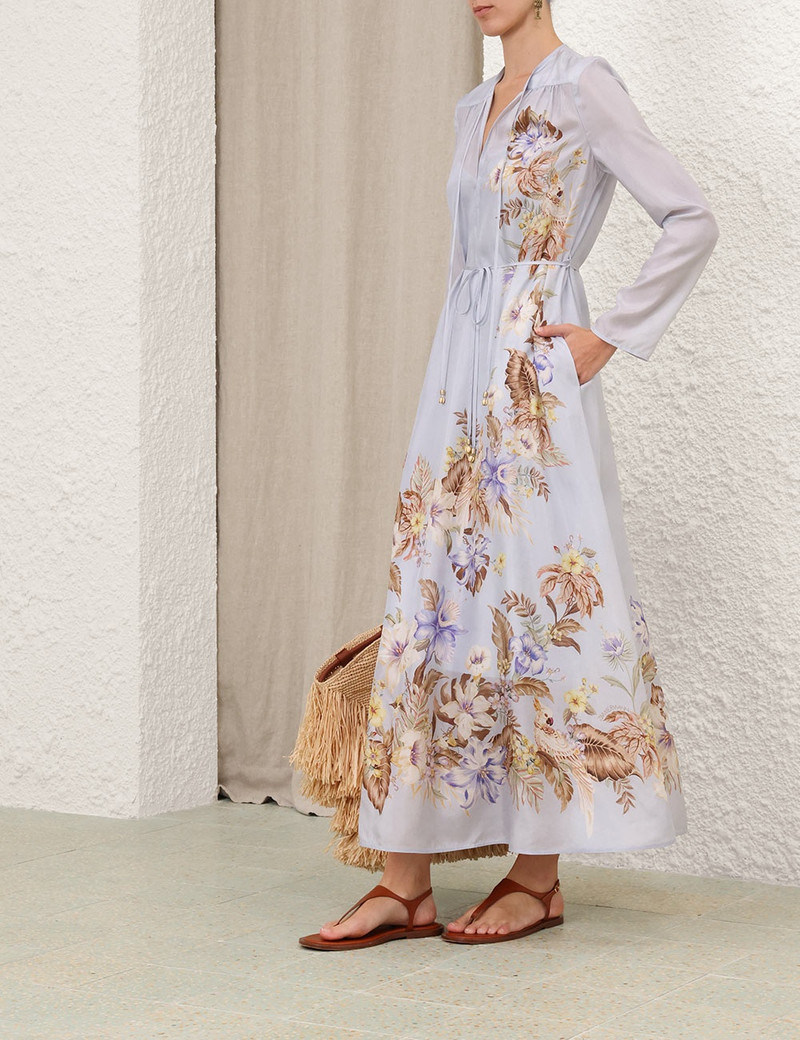 Zimmermann-Coco-Billow-Maxi-Dress-Powder-Blue-Multi-Floral-2 Zimmermann Coco Billow Maxi Dress Powder Blue Multi Floral 2