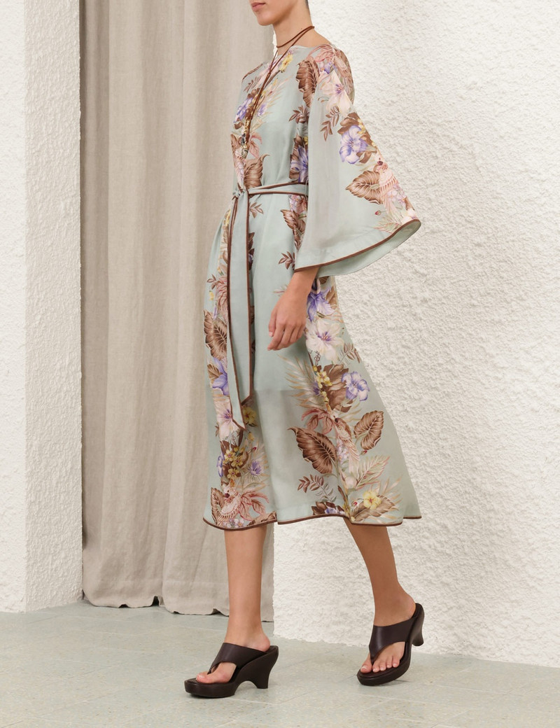 Zimmermann-Coco-Tunic-Midi-Dress-Sage-Multi-Floral-2 Zimmermann Coco Tunic Midi Dress Sage Multi Floral 2