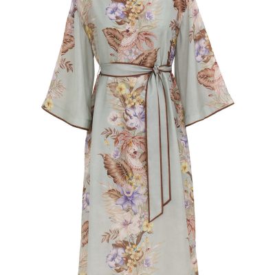 Zimmermann Coco Tunic Midi Dress - Sage Multi Floral