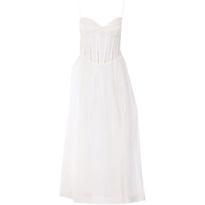 Zimmermann Corset Midi Dress - White