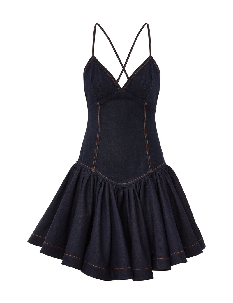 Zimmermann-Crush-Denim-Mini-Dress-Night-Sky Zimmermann Crush Denim Mini Dress - Night Sky