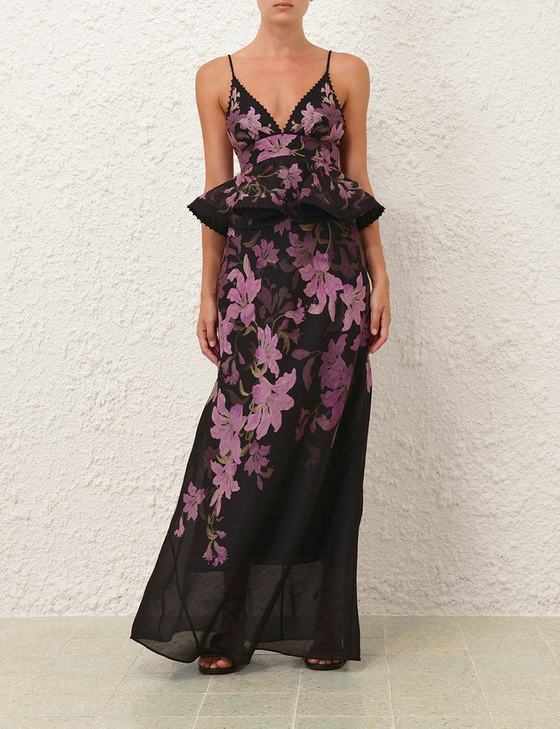 Zimmermann-Dawning-Ruffle-Slip-Dress-Black-Lily-1 Zimmermann Dawning Ruffle Slip Dress Black Lily 1