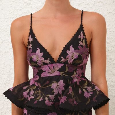 Zimmermann Dawning Ruffle Slip Dress - Black Lily 4 Zimmermann Dawning Ruffle Slip Dress Black Lily 4