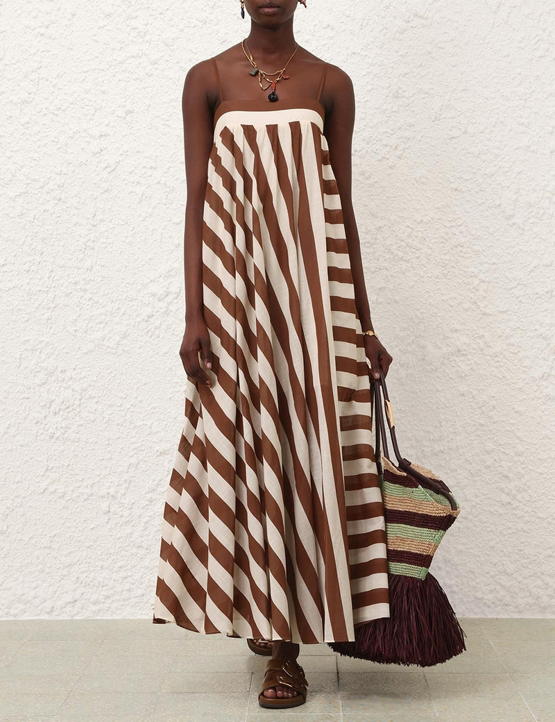 Zimmermann-Daylight-Stripe-Maxi-Dress-Choc-Cream-Stripe-1 Zimmermann Daylight Stripe Maxi Dress Choc Cream Stripe 1