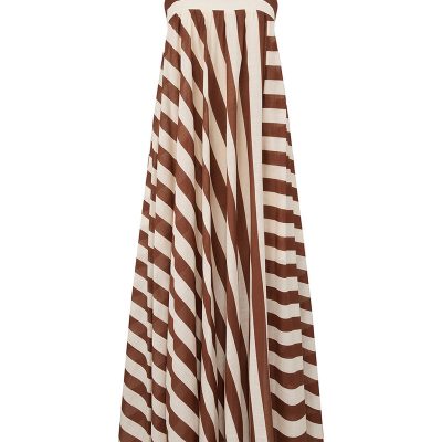 Zimmermann Daylight Stripe Maxi Dress - Choc / Cream Stripe