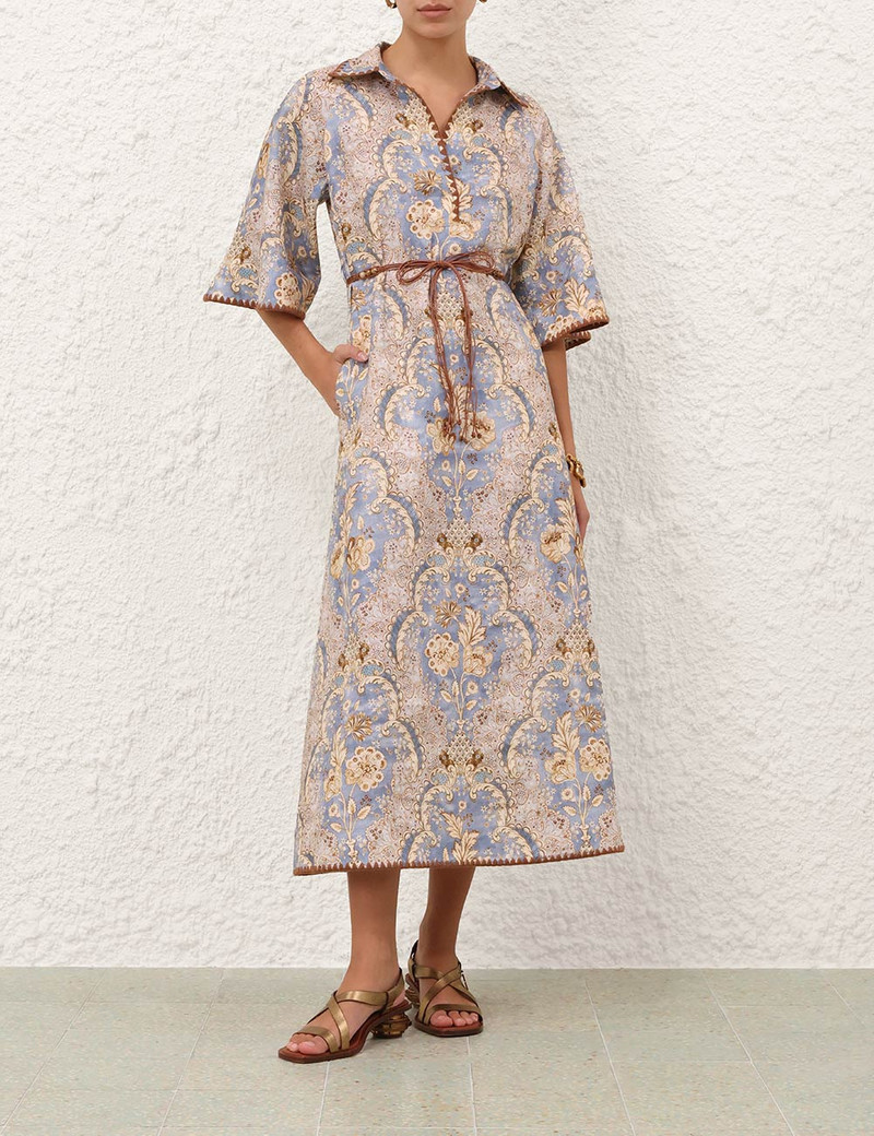 Zimmermann-Daylight-Tunic-Midi-Damask-Denim-1 Zimmermann Daylight Tunic Midi Damask Denim 1