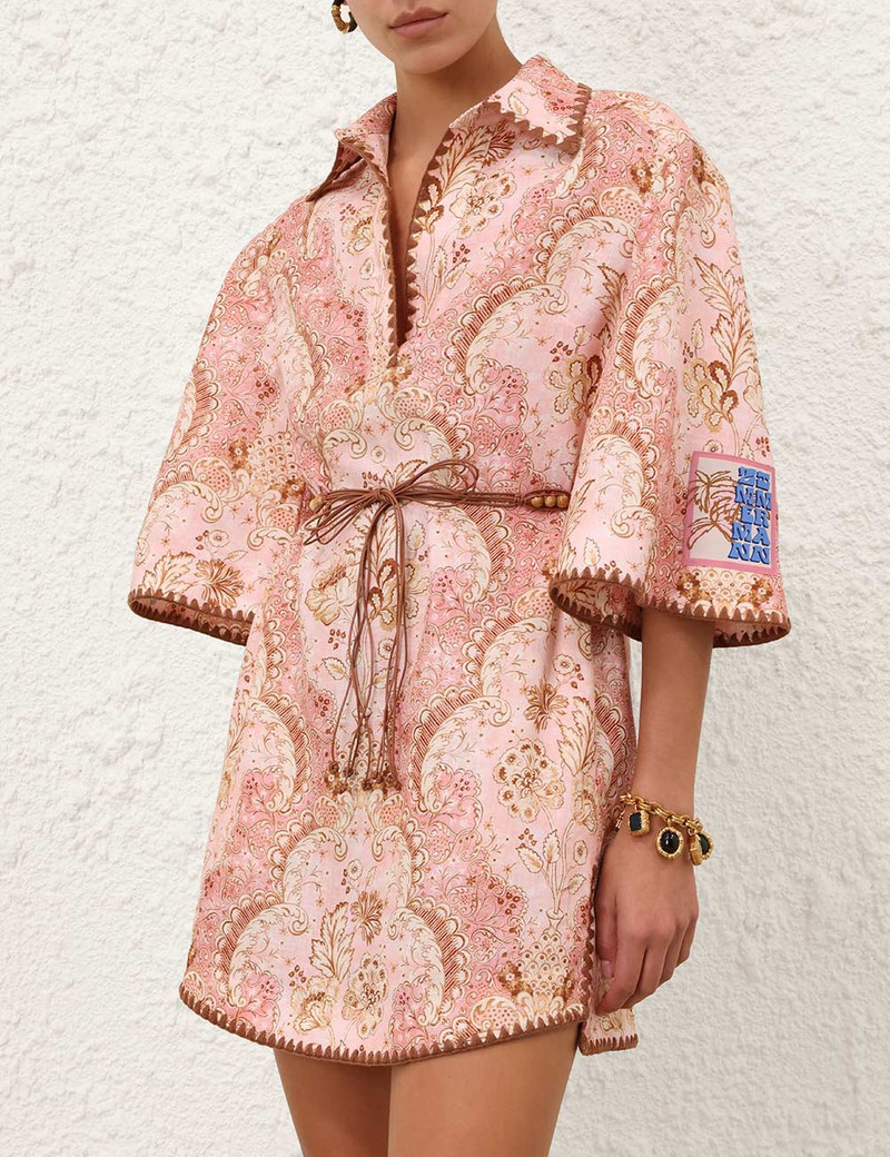 Zimmermann-Daylight-Tunic-Mini-Damask-Rose-1 Zimmermann Daylight Tunic Mini Damask Rose 1