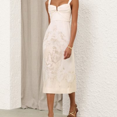 Zimmermann Drape Midi Dress - Mermaid Toile 2 Zimmermann Drape Midi Dress Mermaid Toile 2