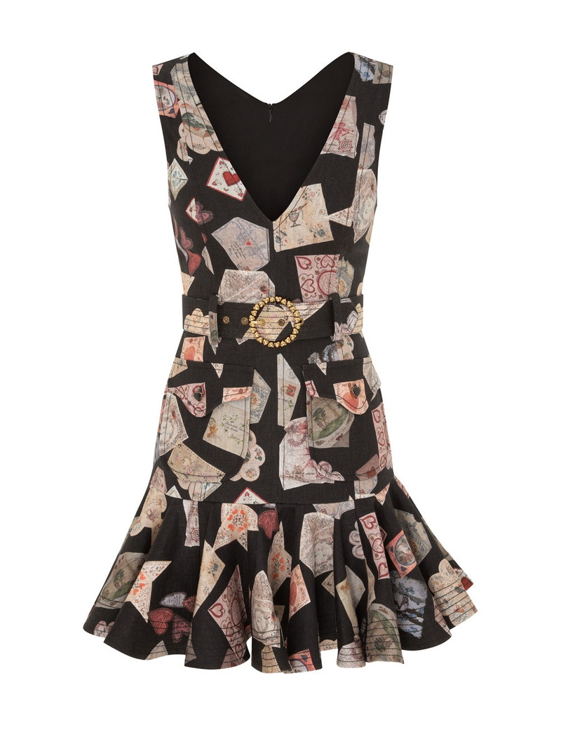 Zimmermann-Dream-Flip-Mini-Dress-Black-Love-Letter Zimmermann Dream Flip Mini Dress - Black Love Letter
