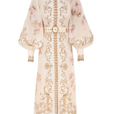 Zimmermann Hypnotic Buttoned Midi Dress - Cream Peony