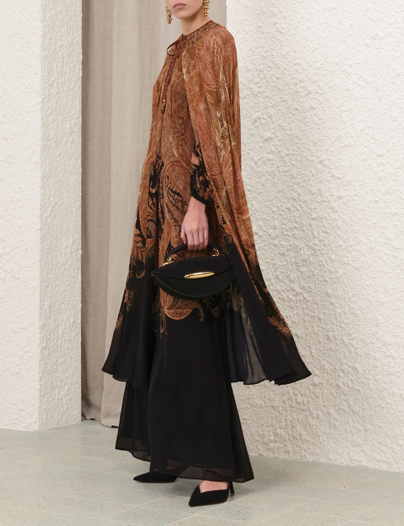 Zimmermann-Hypnotic-Caped-Maxi-Dress-Black-Paisley-2 Zimmermann Hypnotic Caped Maxi Dress Black Paisley 2