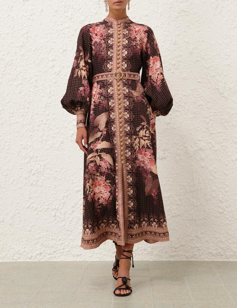 Zimmermann-Illuminate-Buttoned-Midi-Dress-Black-Floral-1 Zimmermann Illuminate Buttoned Midi Dress Black Floral 1