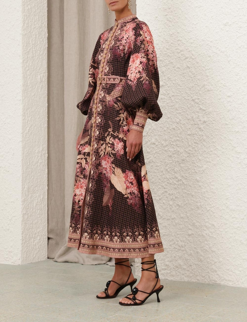 Zimmermann-Illuminate-Buttoned-Midi-Dress-Black-Floral-2 Zimmermann Illuminate Buttoned Midi Dress Black Floral 2