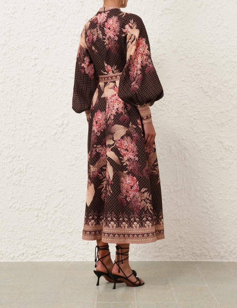 Zimmermann-Illuminate-Buttoned-Midi-Dress-Black-Floral-3 Zimmermann Illuminate Buttoned Midi Dress Black Floral 3