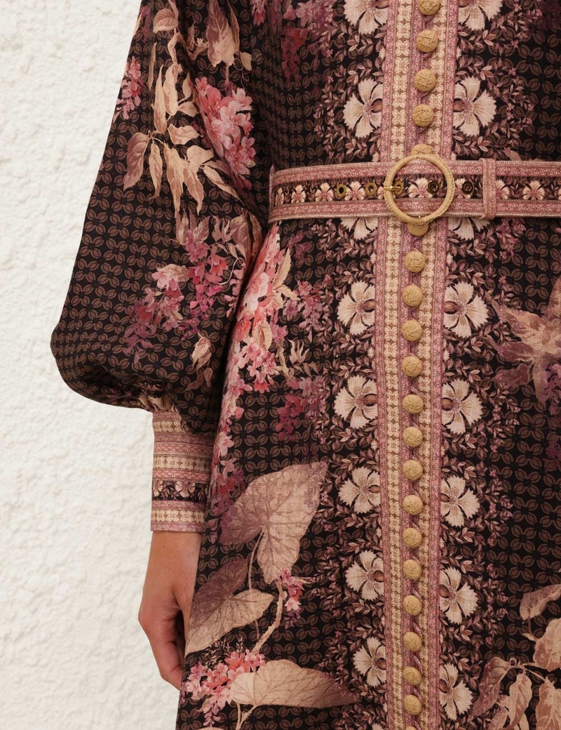 Zimmermann-Illuminate-Buttoned-Midi-Dress-Black-Floral-4 Zimmermann Illuminate Buttoned Midi Dress Black Floral 4