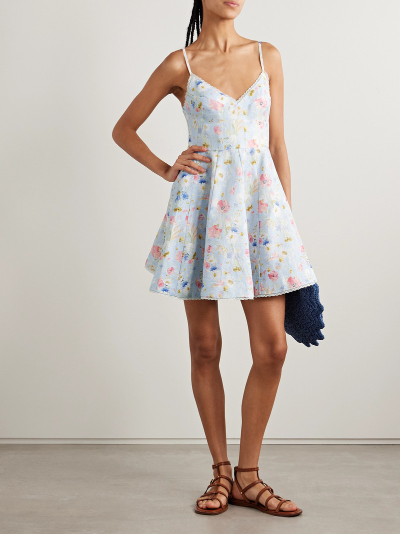 Zimmermann-Lucky-Lace-Trimmed-Floral-Print-Linen-Mini-Dress-Blue-1 Zimmermann Lucky Lace Trimmed Floral Print Linen Mini Dress Blue 1