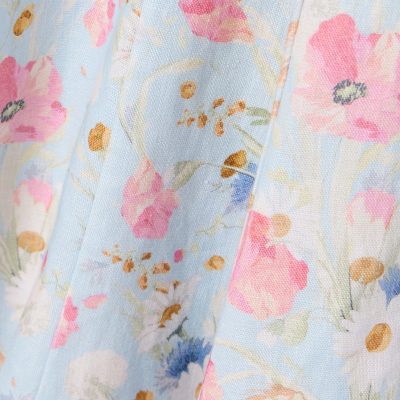 Zimmermann Lucky Lace-Trimmed Floral-Print Linen Mini Dress - Blue 3 Zimmermann Lucky Lace Trimmed Floral Print Linen Mini Dress Blue 3