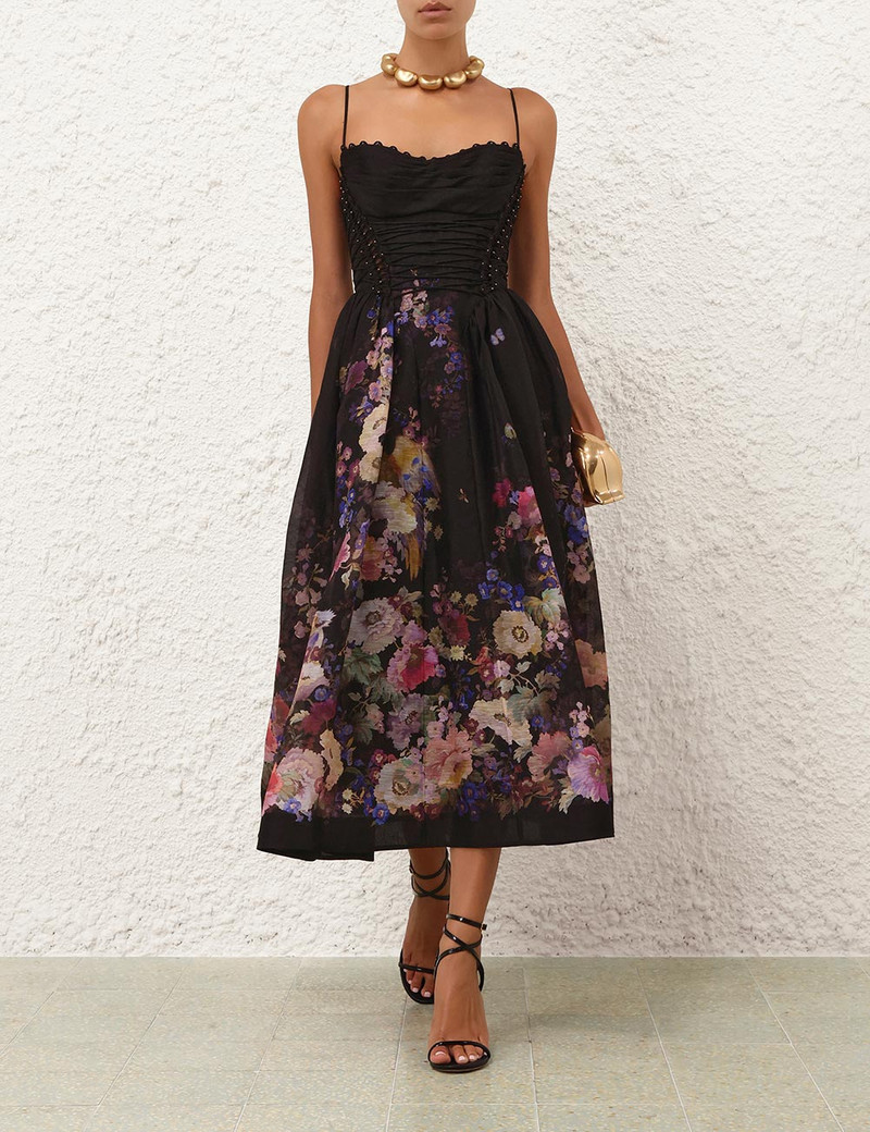 Zimmermann-Luna-Beaded-Picnic-Dress-Black-Multi-Floral-1 Zimmermann Luna Beaded Picnic Dress Black Multi Floral 1