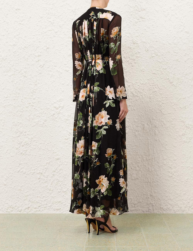 Zimmermann-Luna-Burnout-Sheath-Dress-Black-Rose-3 Zimmermann Luna Burnout Sheath Dress Black Rose 3