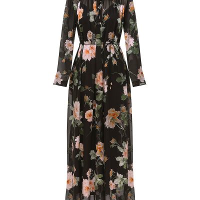 Zimmermann Luna Burnout Sheath Dress - Black Rose