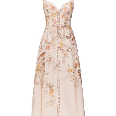 Zimmermann Luna Buttoned Picnic Dress - Cream Songbird