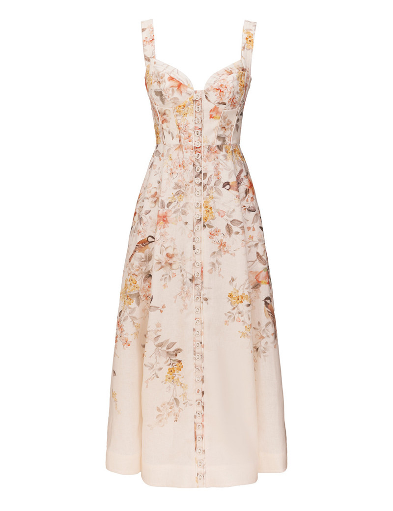Zimmermann-Luna-Buttoned-Picnic-Dress-Cream-Songbird Zimmermann Luna Buttoned Picnic Dress - Cream Songbird