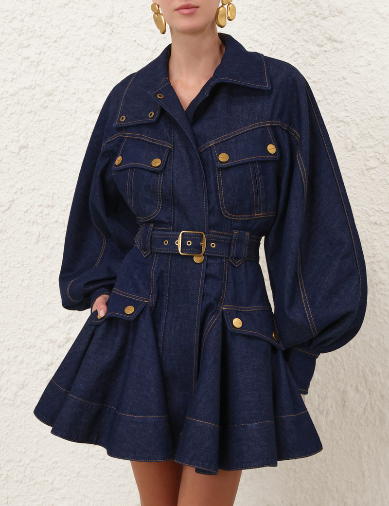 Zimmermann-Luna-Denim-Utility-Mini-Dress-Harbour-Blue-1 Zimmermann Luna Denim Utility Mini Dress Harbour Blue 1