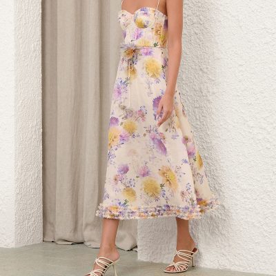 Zimmermann Luna Ruffle Midi Dress - Cream Dahlia 2 Zimmermann Luna Ruffle Midi Dress Cream Dahlia 2