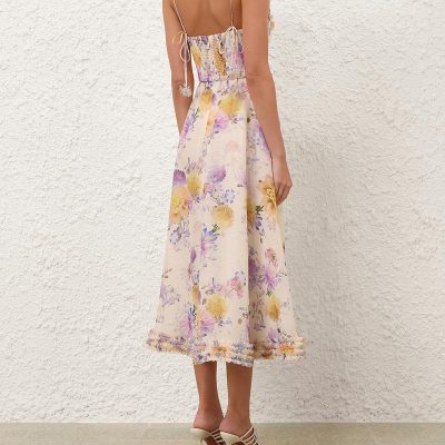 Zimmermann Luna Ruffle Midi Dress - Cream Dahlia 3 Zimmermann Luna Ruffle Midi Dress Cream Dahlia 3