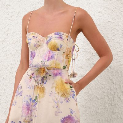Zimmermann Luna Ruffle Midi Dress - Cream Dahlia 4 Zimmermann Luna Ruffle Midi Dress Cream Dahlia 4