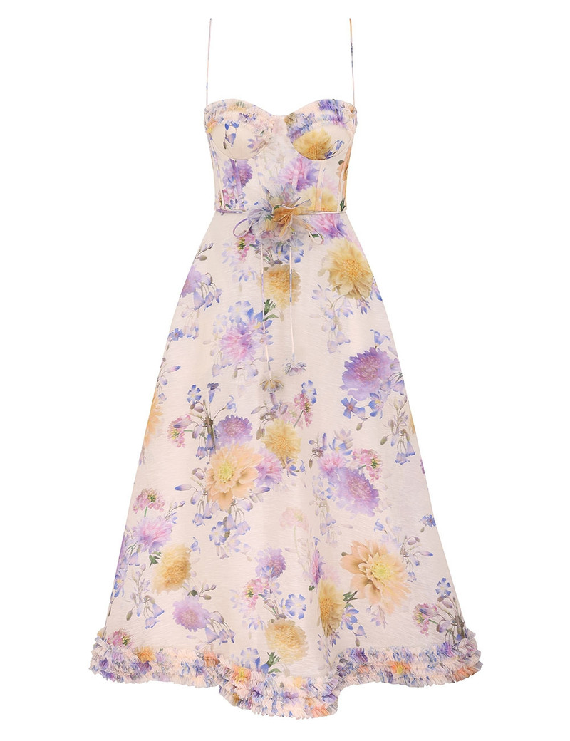 Zimmermann-Luna-Ruffle-Midi-Dress-Cream-Dahlia Zimmermann Luna Ruffle Midi Dress - Cream Dahlia