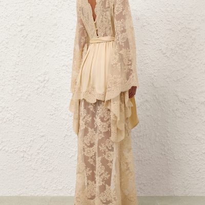 Zimmermann Luna Satin Drape Dress Tea 3