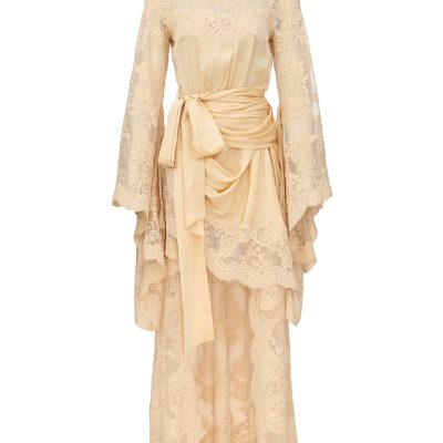 Zimmermann Luna Satin Drape Dress - Tea