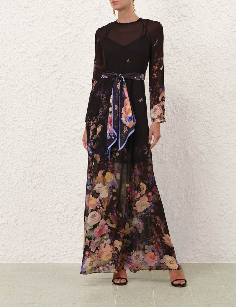 Zimmermann-Luna-Sheath-Dress-Black-Multi-Floral-1 Zimmermann Luna Sheath Dress Black Multi Floral 1