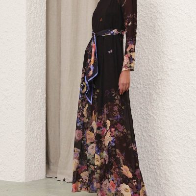 Zimmermann Luna Sheath Dress - Black Multi Floral 2 Zimmermann Luna Sheath Dress Black Multi Floral 2