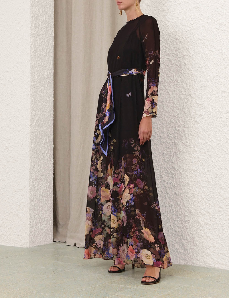 Zimmermann-Luna-Sheath-Dress-Black-Multi-Floral-2 Zimmermann Luna Sheath Dress Black Multi Floral 2